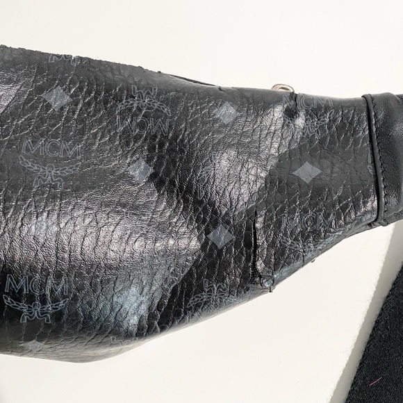 MCM Black Leather Fanny Crossbody Bum Bag - Picture 7 of 10